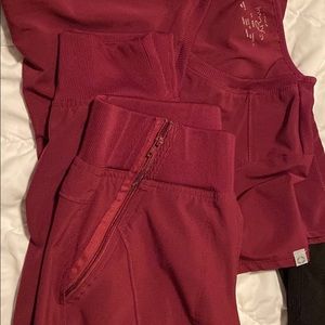 Cherokee infinity wine colored scrubs XSP